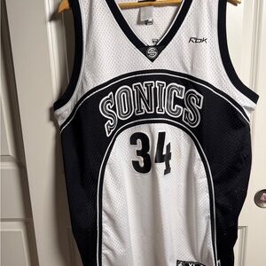 Ray Allen Seattle Super Sonics Jersey Reebok Size XL White And Black